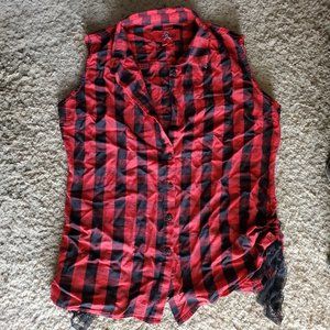 Red plaid sleeveless top